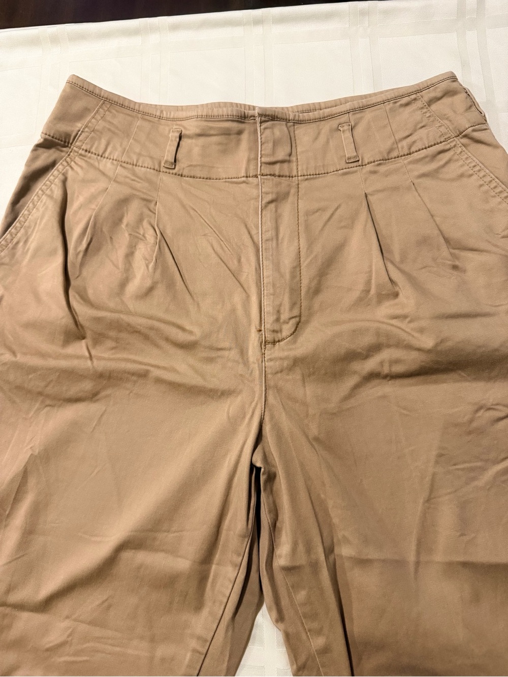GAP Women’s Khaki High-Waist Pleated Chinos - Light Brown